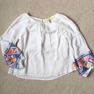 Girls Joules Embroidered Balloon Sleeve Blouse 5